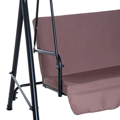 Outsunny Columpio De Jardín De 3 Plazas Con Techo Ajustable Acero 172x110x153 Cm_3