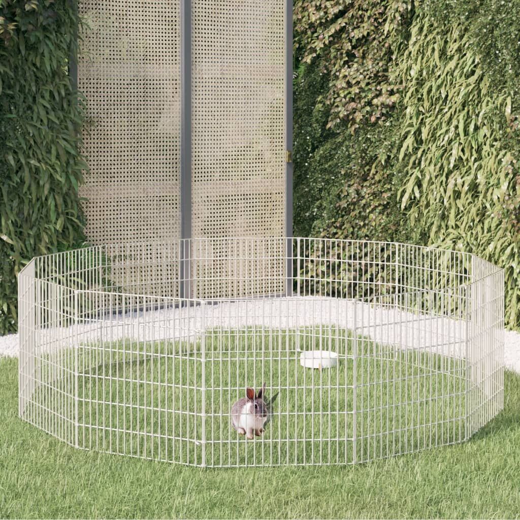 Vidaxl Recinto Animales Corral 12 Paneles Hierro Galvanizado 54x60 Cm_1