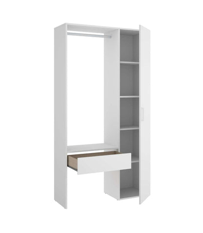 Vestidor Rus Ii Con Columna Cerrada Y Baldas En Blanco 187 Cm(alto)98,1 Cm(ancho)41,8 Cm(fondo)_1