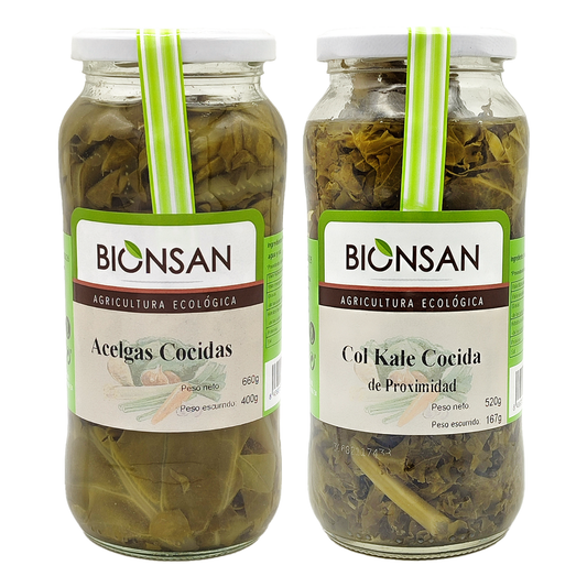 Pack Ahorro Acelgas Y Col Kale Cocidas Eco Bionsan_0
