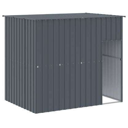 Vidaxl Caseta Perros Con Corral Acero Galvanizado Gris 214x1069x181 Cm_5