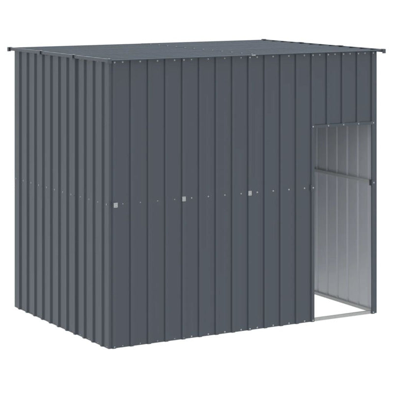 Vidaxl Caseta Perros Con Corral Acero Galvanizado Gris 214x253x181 Cm_5
