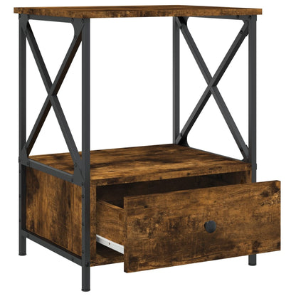 Mesita De Noche Madera De Ingeniería Roble Ahumado 50x41x65 Cm_4