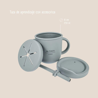 Vajilla De Silicona Orgánica - 15 Piezas - Gris Perla._3