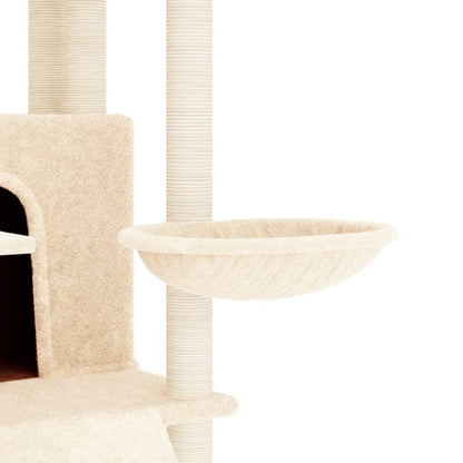 Vidaxl Rascador Para Gatos Con Postes De Sisal Crema 154 Cm_5