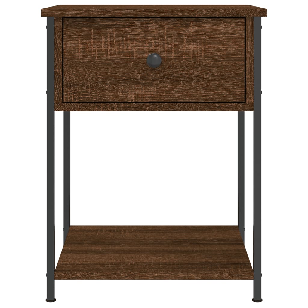 Mesita De Noche Madera De Ingeniería Marrón Roble 44x45x58 Cm_4