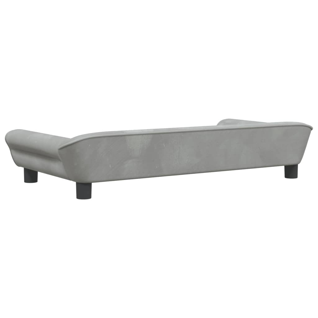 Cama Para Perros De Terciopelo Gris Claro 100x50x21 Cm / Vetonek_4