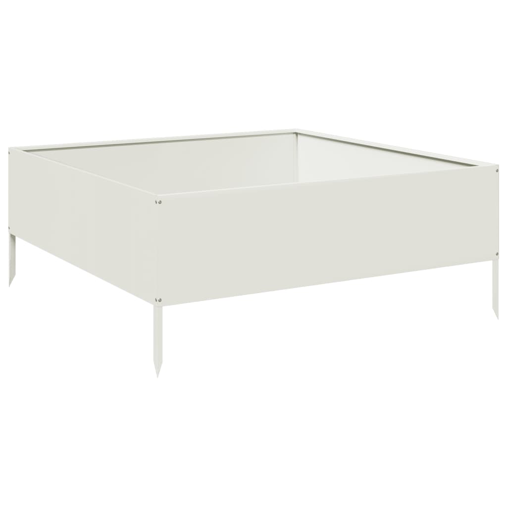 Arriate De Acero Blanco 100x100x25 Cm_0