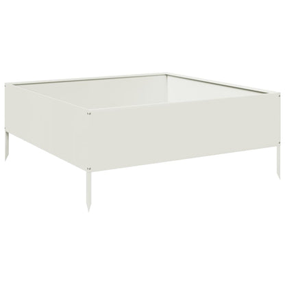 Arriate De Acero Blanco 100x100x41 Cm_0