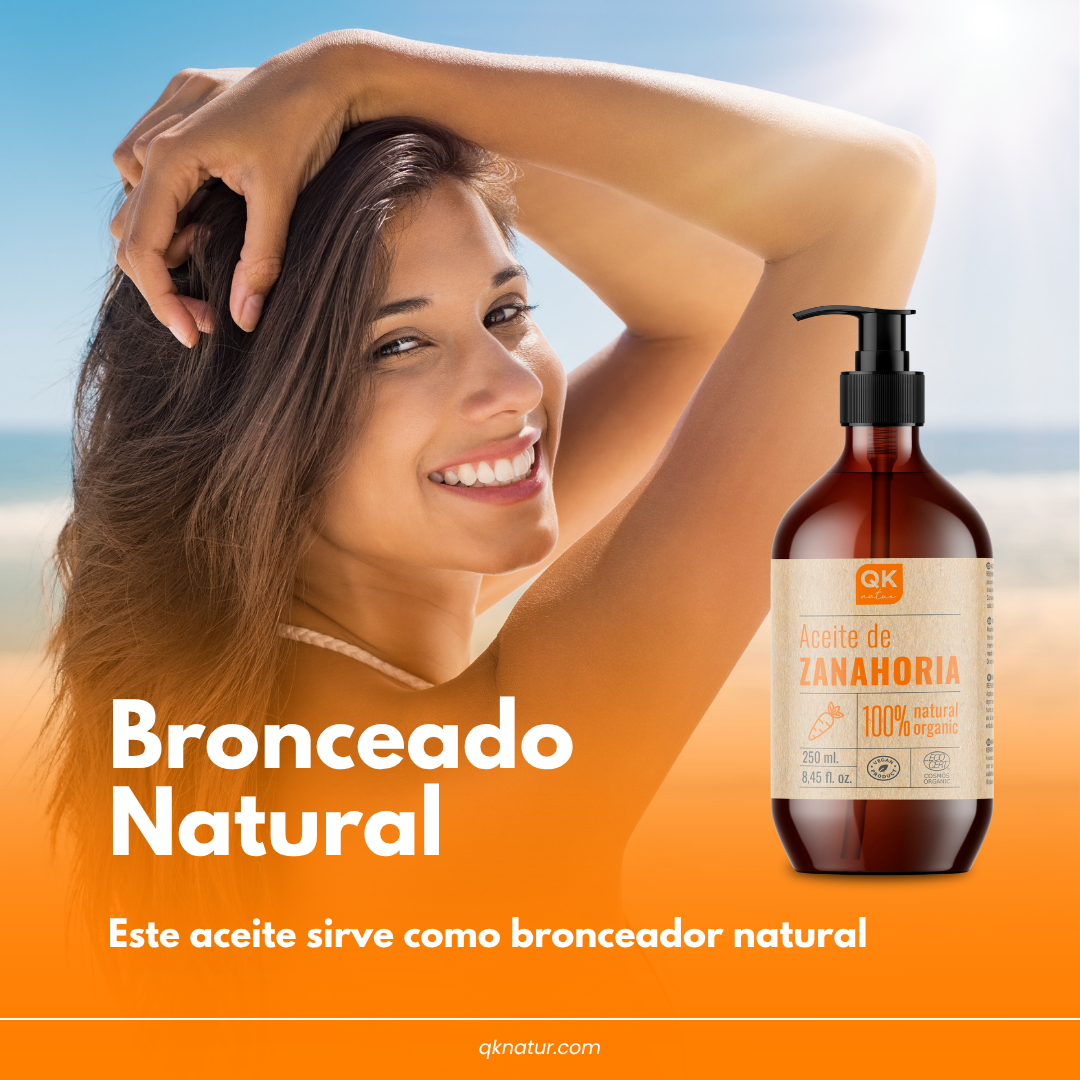 QKnatur - Aceite De Zanahoria 250 ml - 100% Puro - Bronceador Natural - Hidrata Y Aporta Luminosidad - Repara Cabello_2