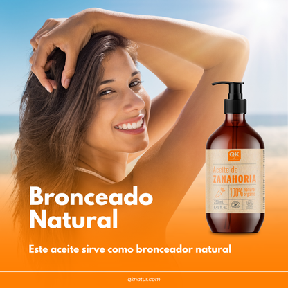 QKnatur - Aceite De Zanahoria 250 ml - 100% Puro - Bronceador Natural - Hidrata Y Aporta Luminosidad - Repara Cabello_2
