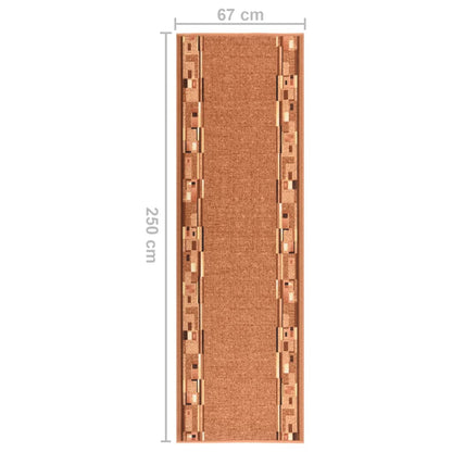 Vidaxl Alfombra De Pasillo Antideslizante Marrón 67x250 Cm_2