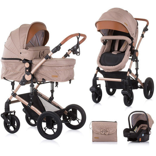 Carrito De Bebé Camea Trío Convertible Con Bolso Humus_0