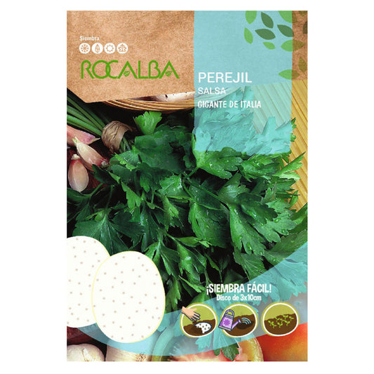 Semillas de Perejil Gigante de Italia en discos, Rocalba