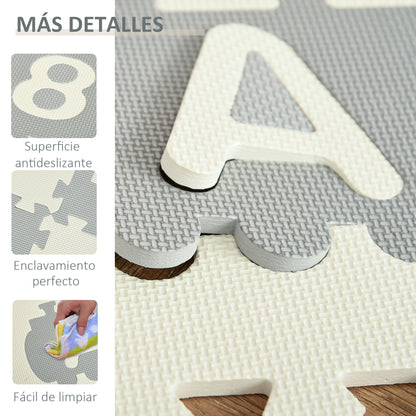 Homcom Alfombra Puzzle Para Bebés 36 Piezas De Eva Con 26 Letras (a-z) Y Números_5