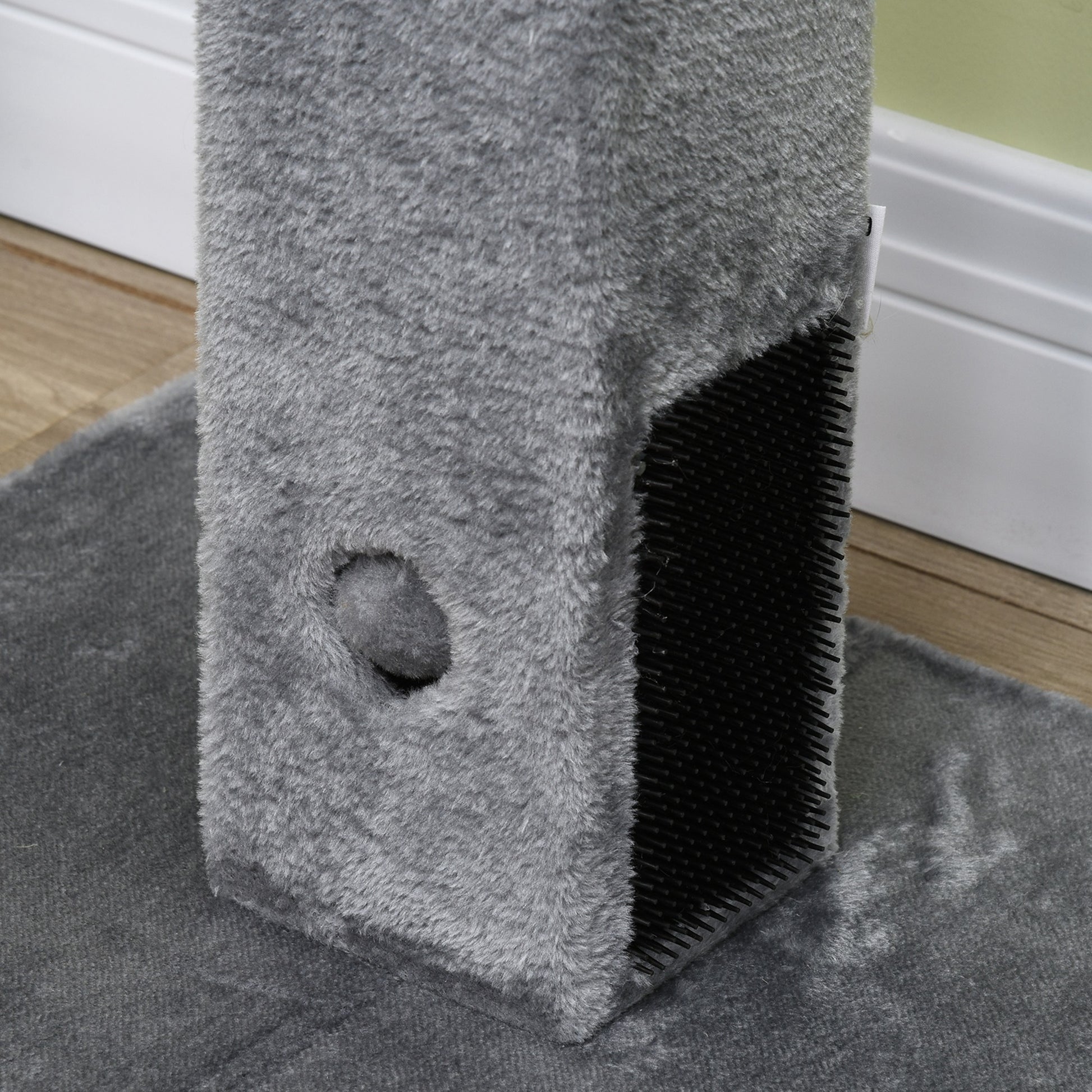 Pawhut Poste Rascador Para Gatos 79 Cm Con Bola Colgante 59,5x39x79 Cm Gris_3
