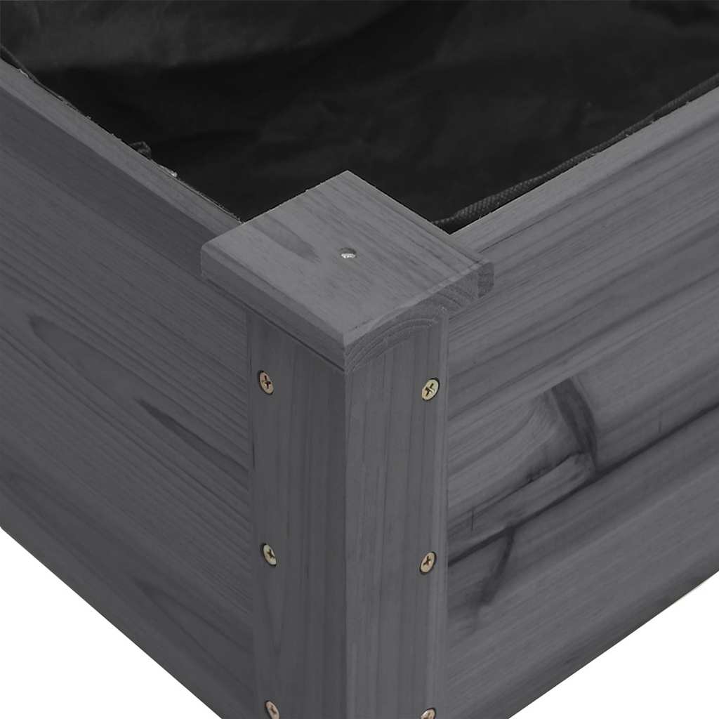 Jardinera Con Ruedas Y Forro Madera De Abeto Gris 118x59x80 Cm_3