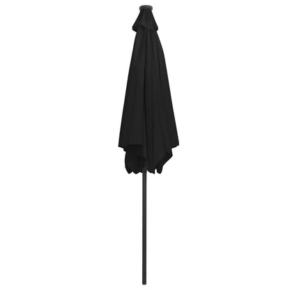 Vidaxl Sombrilla De Jardín Con Luces Led Palo De Aluminio Negra 300 Cm_3