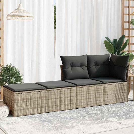 Set Sofás Jardín Y Cojines 2 Pzas Ratán Sintético Acacia Gris / Vetonek_0