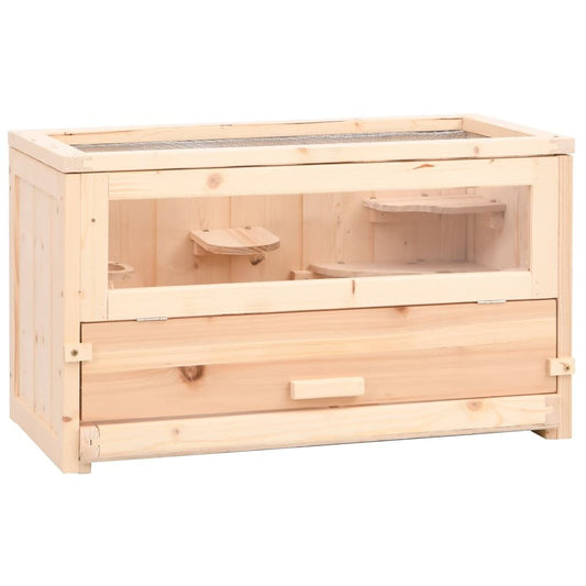 Vidaxl Jaula Para Hámster Madera Maciza Abeto 60x30x35 Cm_0