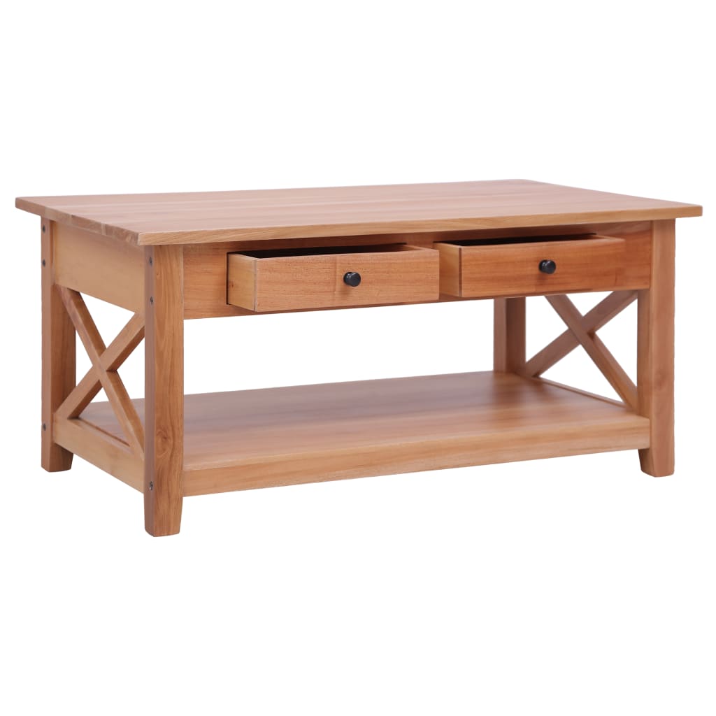 Mesa De Centro De Madera Maciza De Caoba 100x55x46 Cm_0
