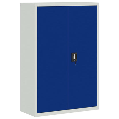 Mueble De Oficina De Metal Gris Y Azul 90x40x140 Cm_1
