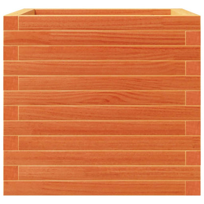 Jardinera Exterior Madera Maciza Pino Marrón Cera 50x50x46 Cm_4