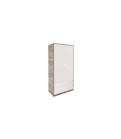 Armario 2 Puertas 2 Cajones Abatibles Acabado Roble Cortez/blanco 200 Cm(alto)100 Cm(ancho_0