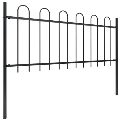 Valla De Jardín Con Puntas De Aro Acero Negro 3,4x0,8 M / Vetonek_4