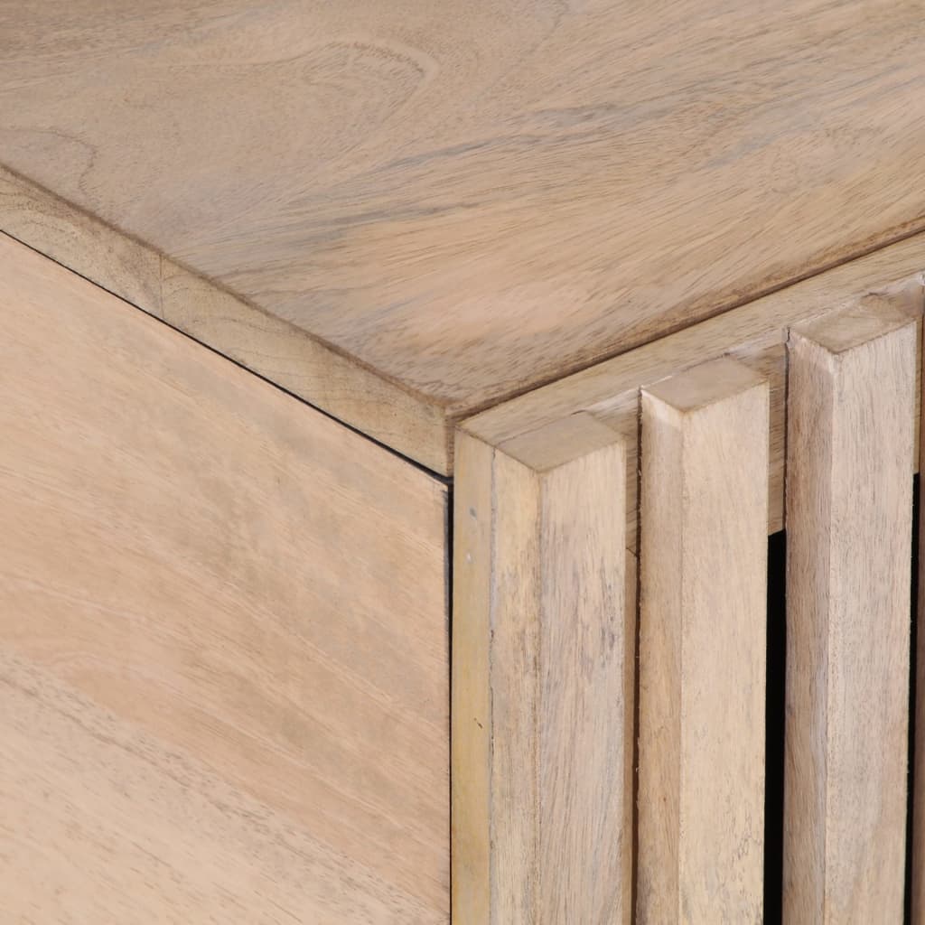 Mesa De Centro De Madera Maciza De Mango Blanca 80x51x40 Cm_4