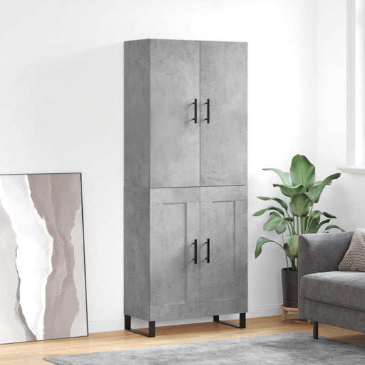 Aparador Alto Madera Contrachapada Gris Hormigón 69,5x34x180 Cm_0