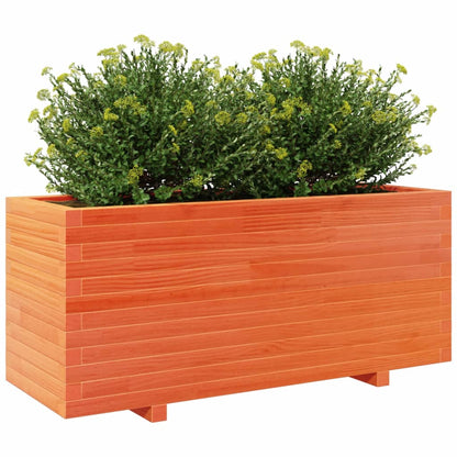 Jardinera Madera Maciza De Pino Marrón Cera 110x40x49,5 Cm_3