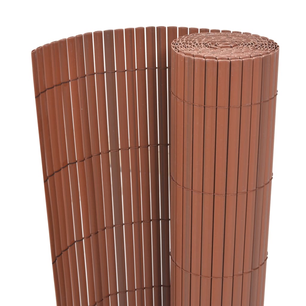 Valla De Jardín De Doble Cara Pvc Marrón 90x500 Cm / Vetonek_0