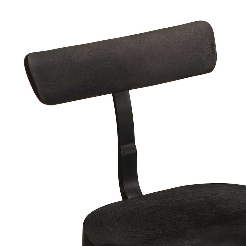 Taburetes De Barra 2 Uds Negro 49x43x79 Cm Madera Maciza Mango_3