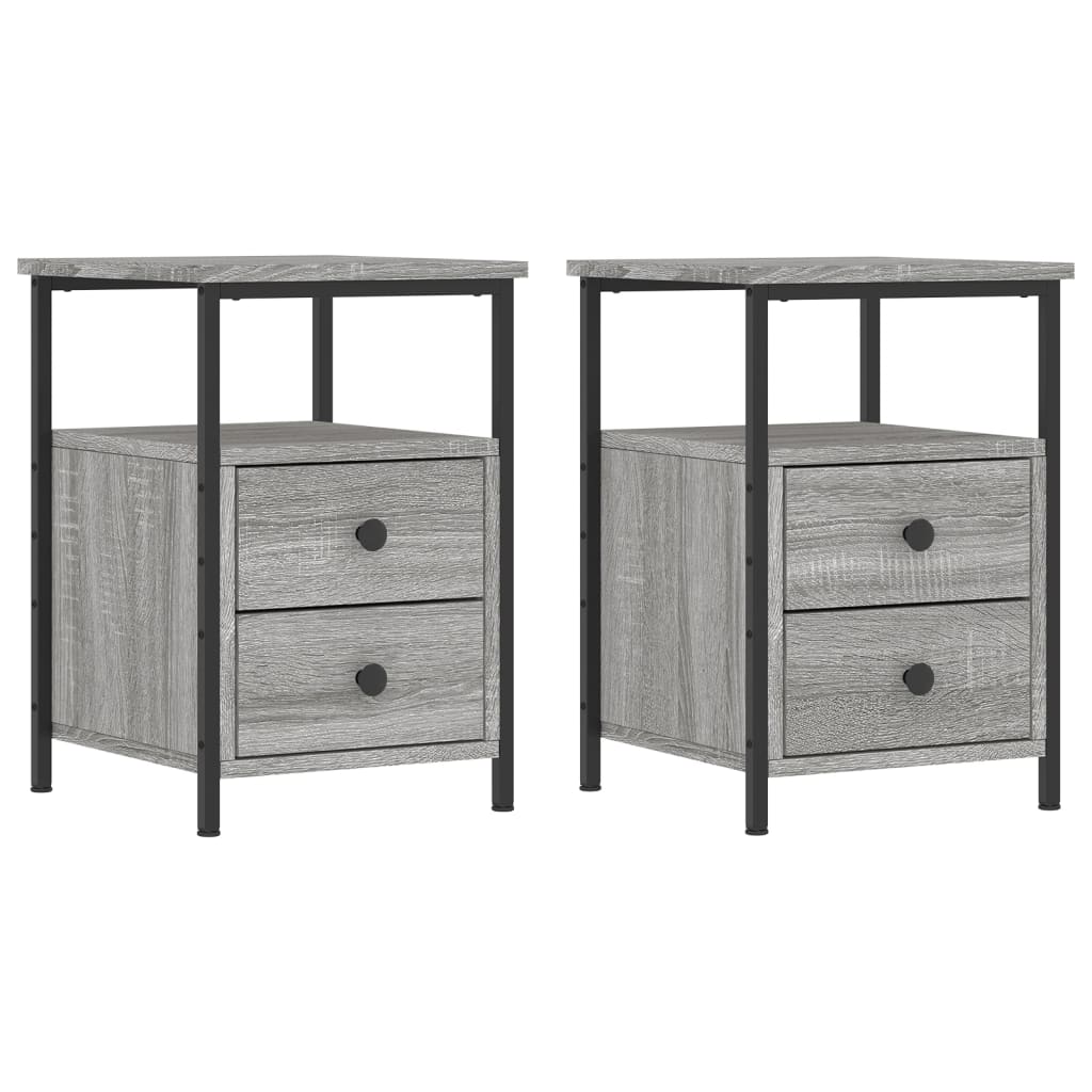 Mesitas Noche 2 Uds Madera Ingeniería Gris Sonoma 34x35,5x50 Cm_0
