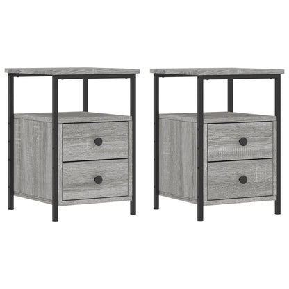 Mesitas Noche 2 Uds Madera Ingeniería Gris Sonoma 34x35,5x50 Cm_0