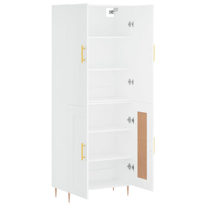 Aparador Alto Madera Contrachapada Blanco 69,5x34x180 Cm_3