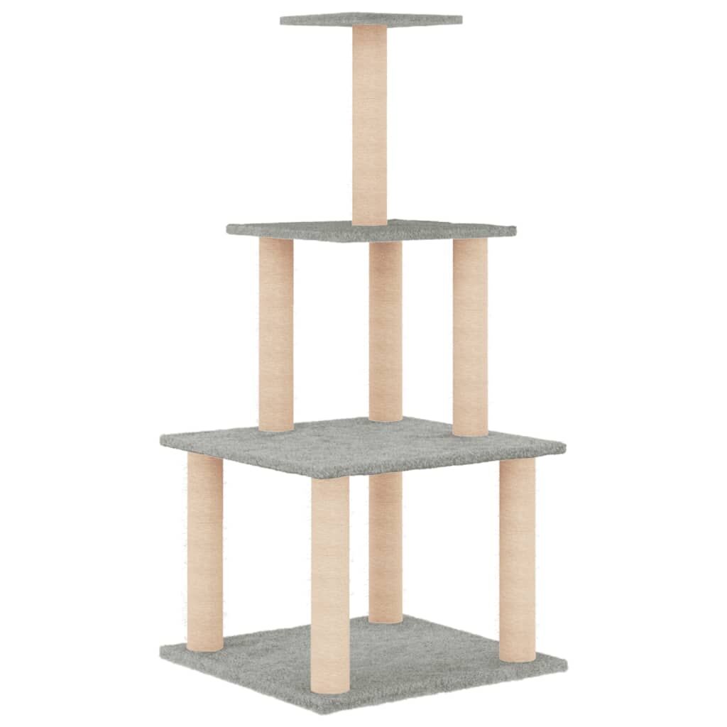 Vidaxl Rascador Para Gatos Con Postes De Sisal Gris Claro 111 Cm_3
