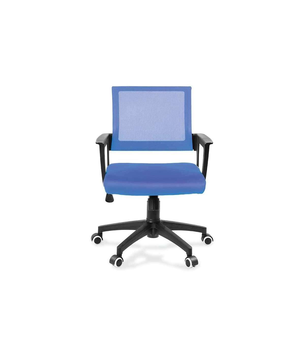 Silla Despacho Giratoria Elevable Azul, 58cm(ancho) 83/93cm(altura) 64cm(fondo)._0