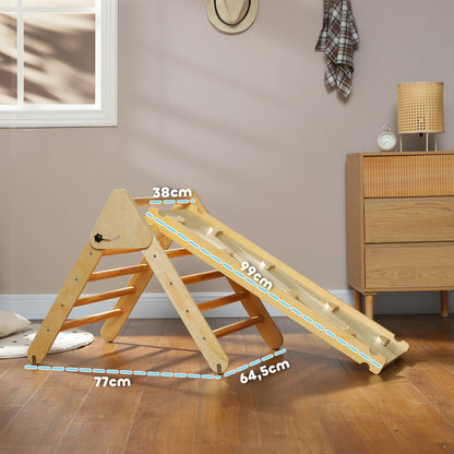 Aiyaplay Triángulo De Escalada De Madera 3 En 1 147x64,5x63 Cm Natural_2