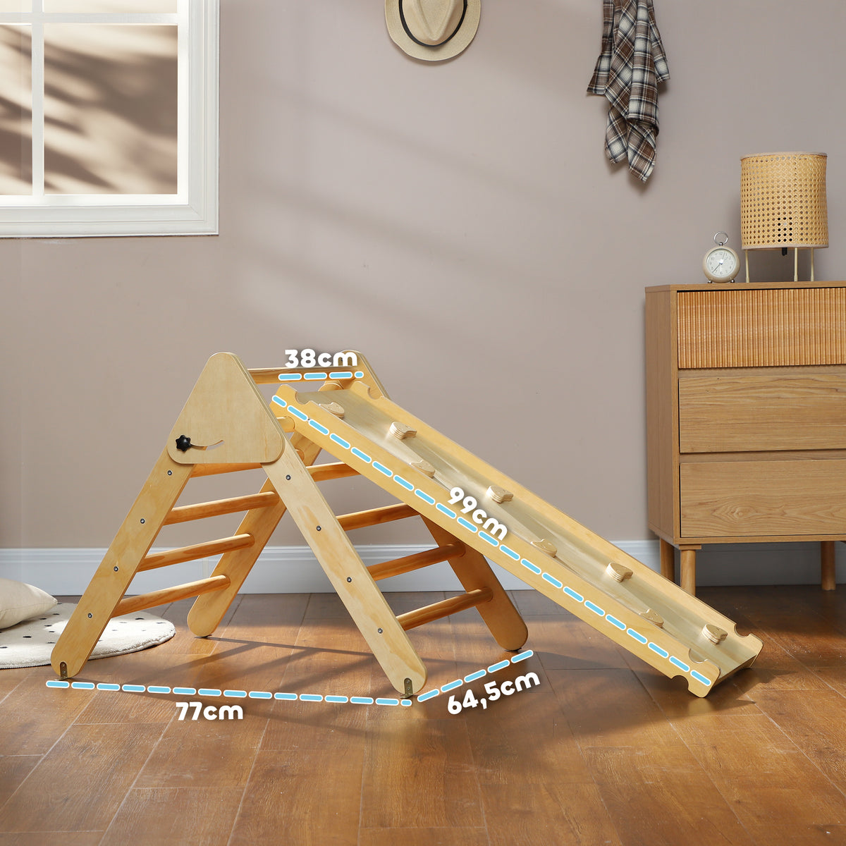 Triángulo De Escalada Aiyaplay Madera De Pino Multilaminada Madera Natural 147x64.5x59 Cm 331-064v00nd_2