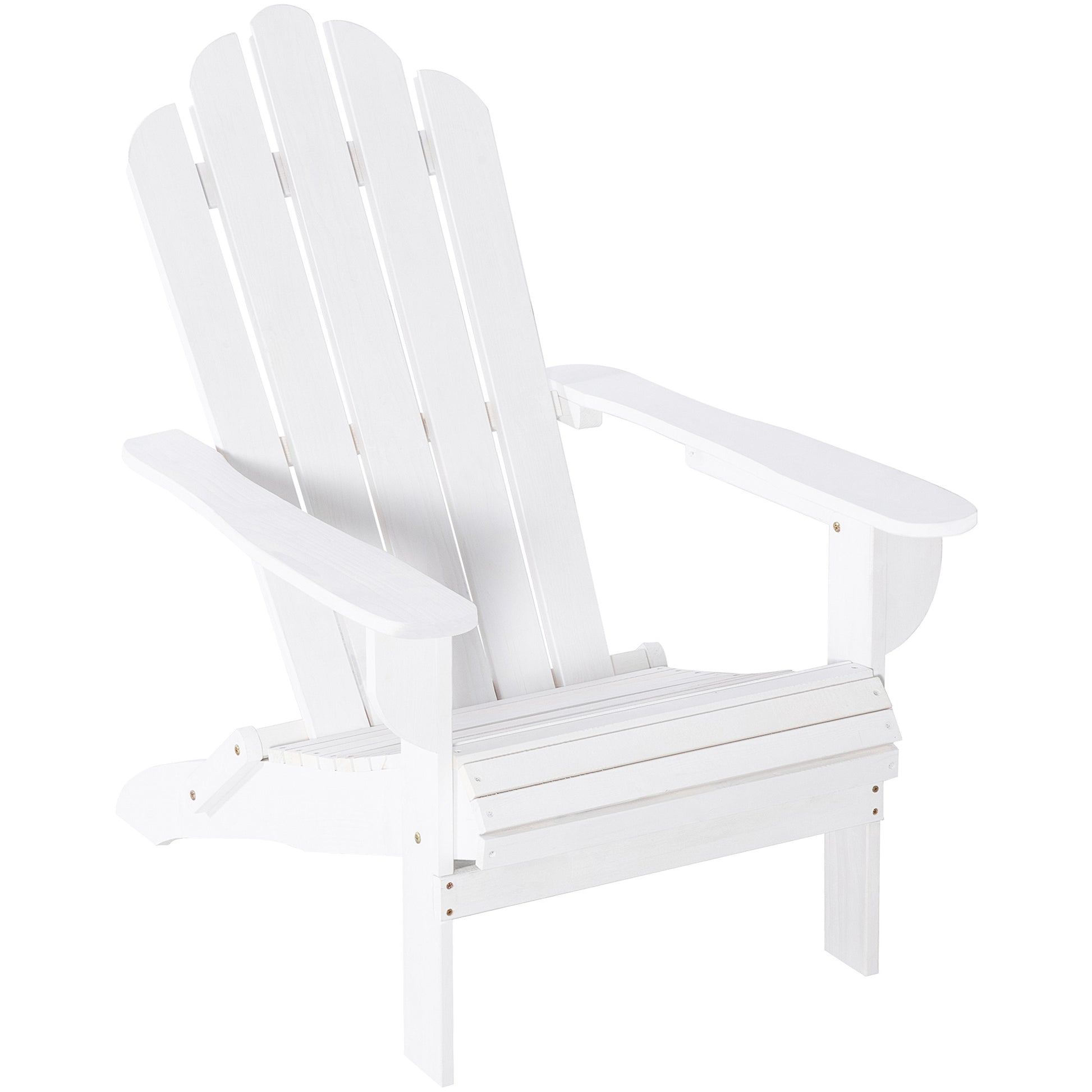 Outsunny Silla Adirondack Madera Plegable Con Reposabrazos Respaldo 73x88x93 Cm_0