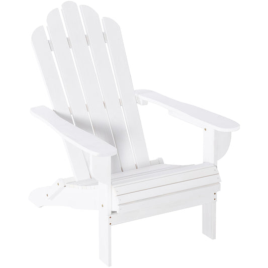 Outsunny Silla Adirondack Madera Plegable Con Reposabrazos Respaldo 73x88x93 Cm_0