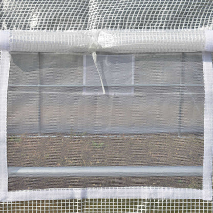 Outsunny Invernadero De Túnel Jardín 3x3x2m Con Puerta Y 6 Ventanas Enrollables_4
