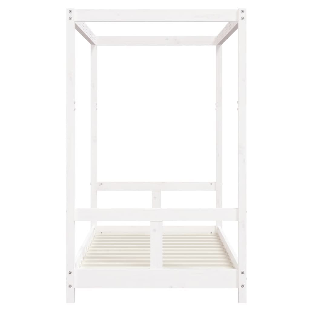 Vidaxl Estructura De Cama Para Niños Madera De Pino Blanco 80x160 Cm_4