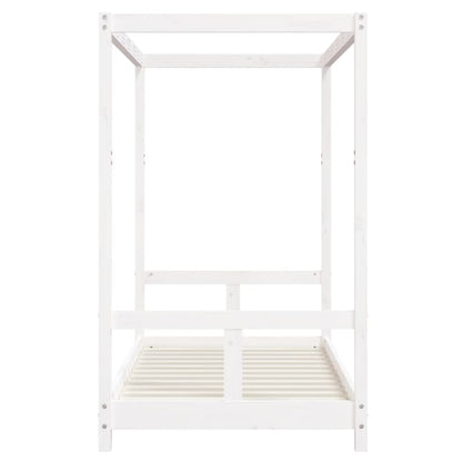 Vidaxl Estructura De Cama Para Niños Madera De Pino Blanco 80x160 Cm_4