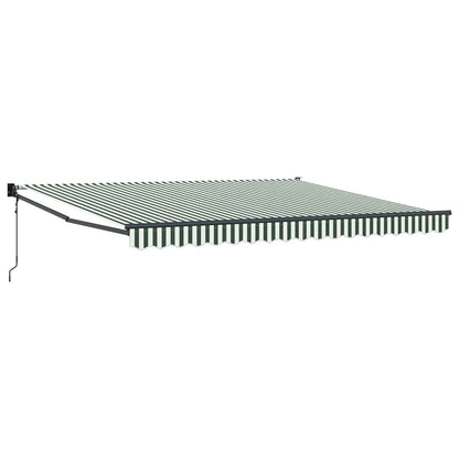 Toldo Retráctil Verde Y Blanco 400 X 300 Cm Poliéster Y Metal_0