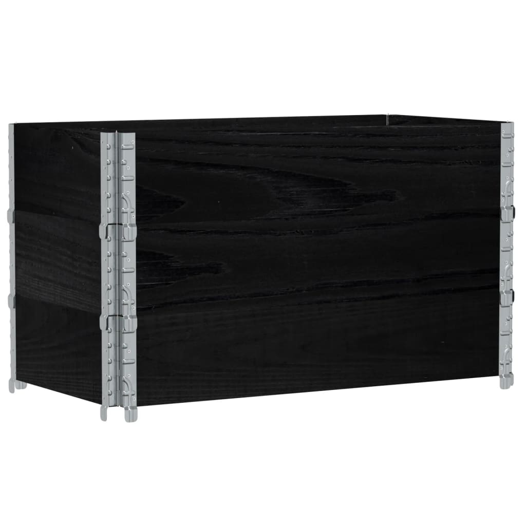 Jardinera De Madera Maciza De Pino Negro 100x50 Cm_4