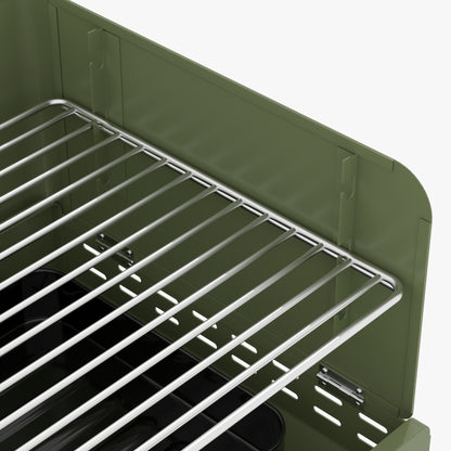 Outsunny Barbacoa De Carbón Plegable Con Rejilla Ajustable 52x37x31,8 Cm Verde_4