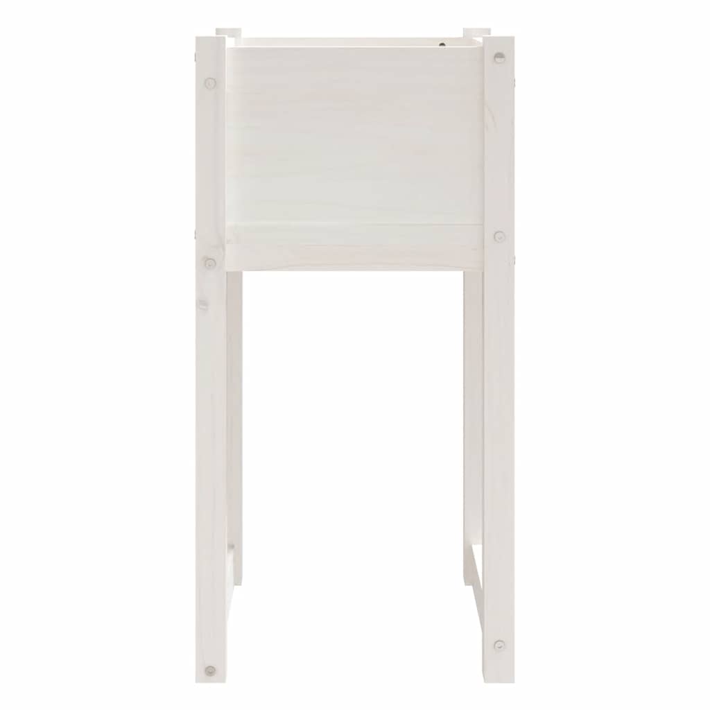 Jardinera 2 Unidades Madera Maciza De Pino Blanco 40x40x81 Cm_4